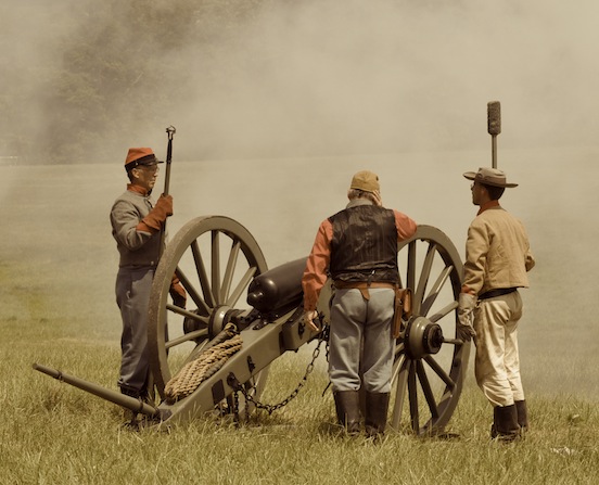  Reenactment at Gettysburg, Pa. 2011- Reenactors on the battlefield<br>Photograph: D.Valenza 2011
