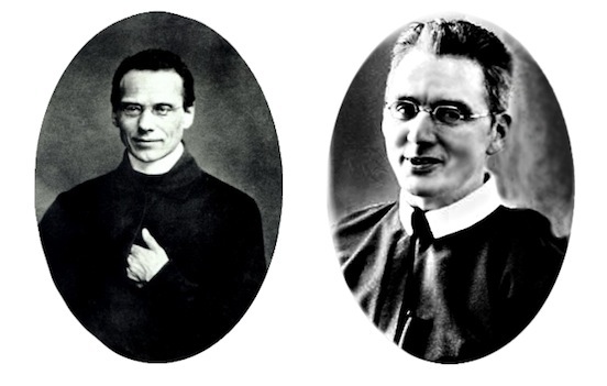 Blessed Fr. Francis Xavier Seelos, C.Ss.R circa 1855 (left) portrayed by actor Casey Groves ( right)<br>Actor Casey Groves wearing Historic EyeWear Company 1835-80 Oblong Leadville Tarnished Silver
