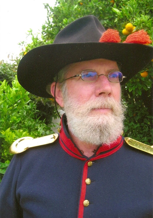 Jim Aspaas  1st Pennsylvania Volunteer Light Artillery,Battery B<br>Jim is wearing the 1835-80 Oblong Spectacle in Naugatuck Valley Tarnished Brass