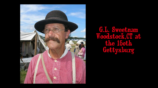 G.L. Sweetnam from Woodstock, CT at the 150th Gettysburg<br>Mr. Sweetnam purchased our specs online.  He stopped by our tent to introduce himself in the flesh!!! 