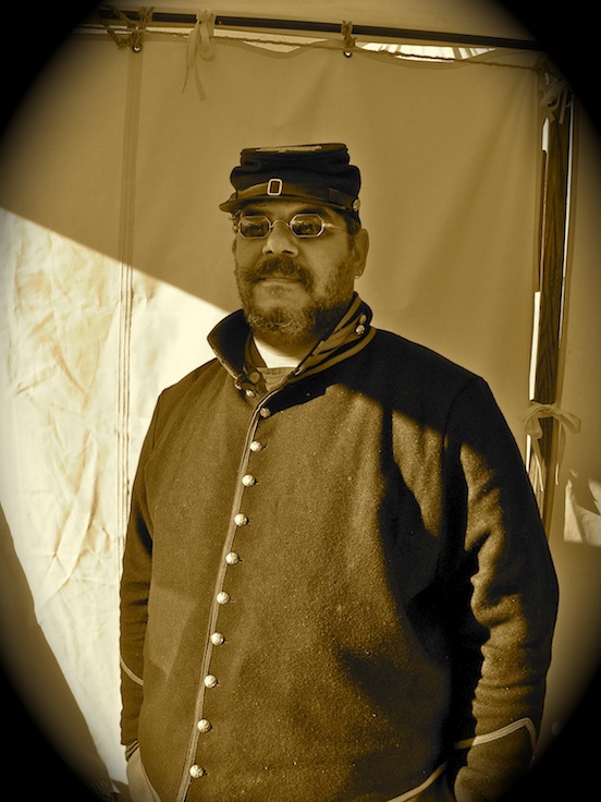 Ron Wells from New Jersey at the Cedar Creek reenactment<br>Ron was having fun at his first reenactment