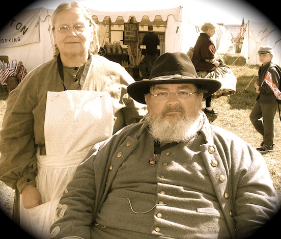 Paul Sanko and his wife Kathryn<br>Living Historians were at Cedar Creek Battle Reenactment.  They are retired nurses. Kathryn is wearing the 1835-80 Oval Small in Silver City Silver