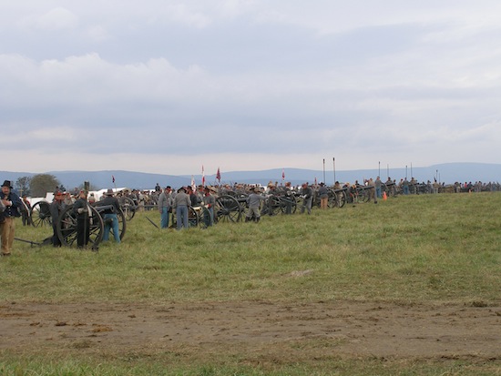 CSA Artillery line up- reading for battle<br>Reenactment CSA troops at the 149th Cedar Creek Battle reenactment.