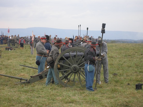 CSA Artillery ready their cannons<br>149th Cedar Creek Battle Reenactment