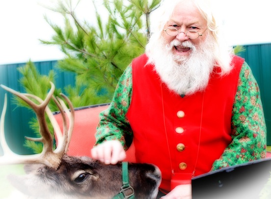 Santa Paul Goodell with Reindeer<br>