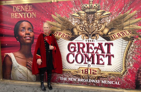 Doreen Valenza wearing the Oval Small in Tombstone Silver Dust<br>Attending the Broadway show: The Great Comet of 1812