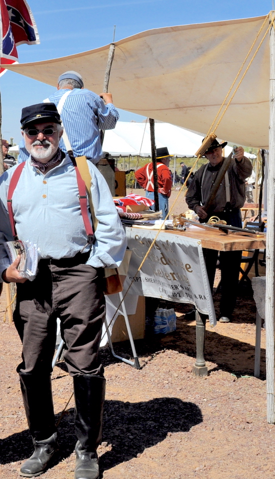 Thomas Valenza at the  Picacho Peak Civil War skirmish in period clothing and specs<br>March 18-19, 2017   Picacho Peak State Park, Arizona