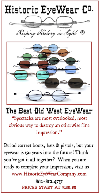 Historic EyeWear sunglass collection of custom tinted lenses<br>Ad appeared in True West magazine
